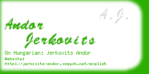 andor jerkovits business card